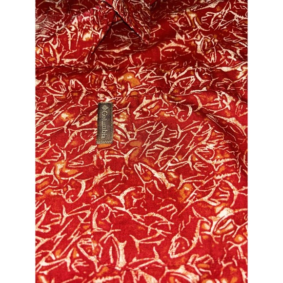 Columbia Fish  Print Button Up. Size Xl.  EUC.  Red - Picture 3 of 5